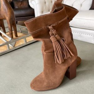 Vince Camuto Slouch Brown Suede Leather Boots